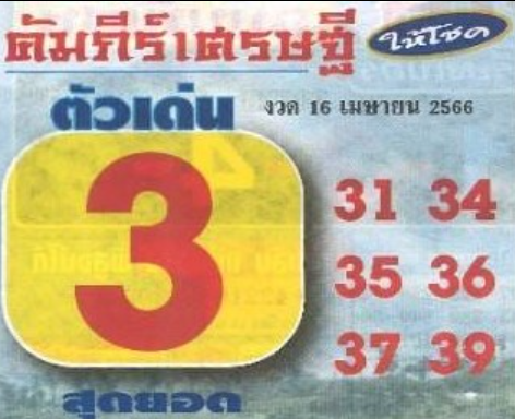 คัมภีร์เศรษฐี 16/4/66